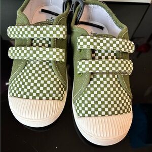 jumping beans Olive Green Checkered Velcro Canvas Sneakers
